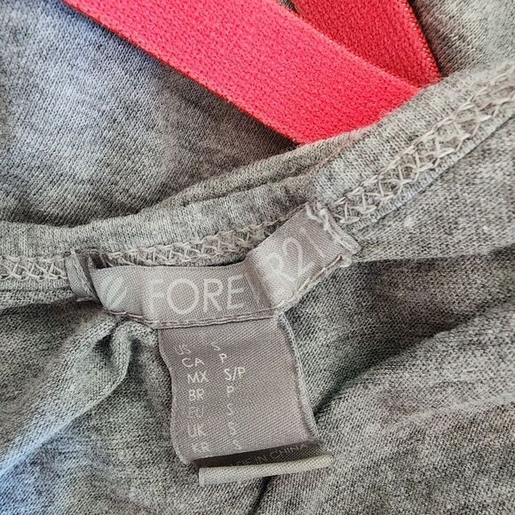 Forever 21 Gray & Red Crisscross Back Tank Top (S) - Picture 5 of 5